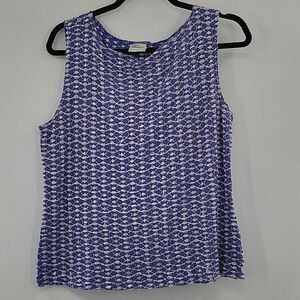 3 For$20 Giorgio Fiorline Purpleish Blue Top w/ Sliver design size L